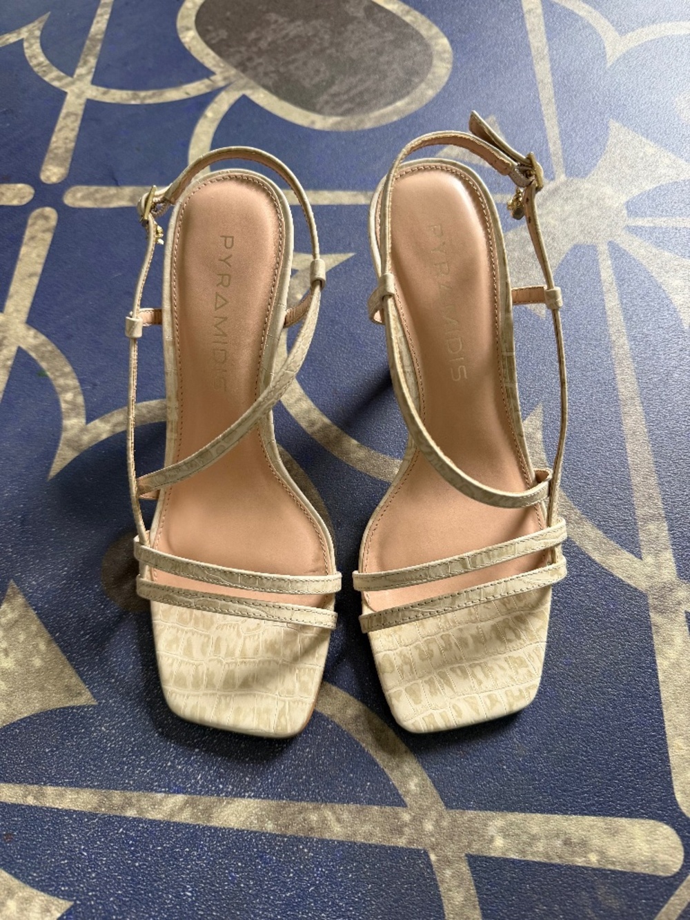 Pyramids Heeled Croc Sandals